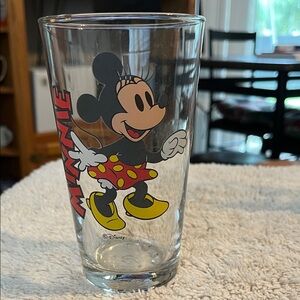 Disney Minnie Mouse Glass Tumbler - Black, Red, Yellow